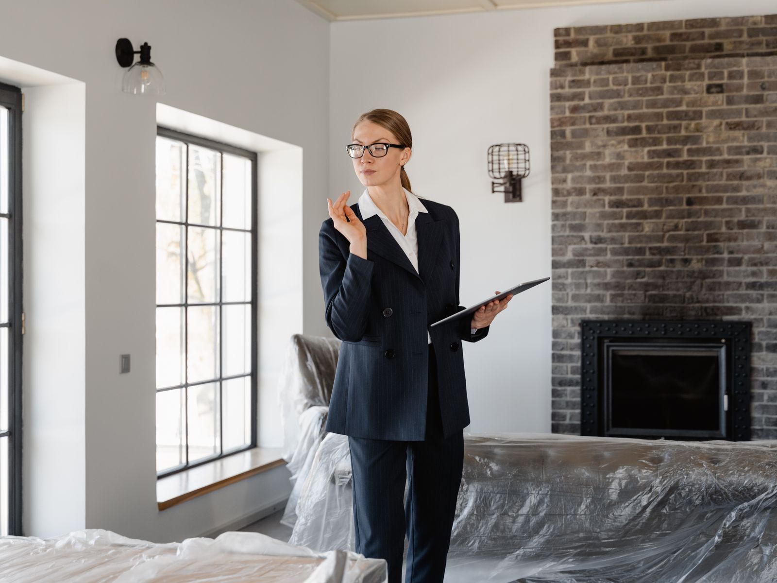 Walking through a rental during a move-in inspection