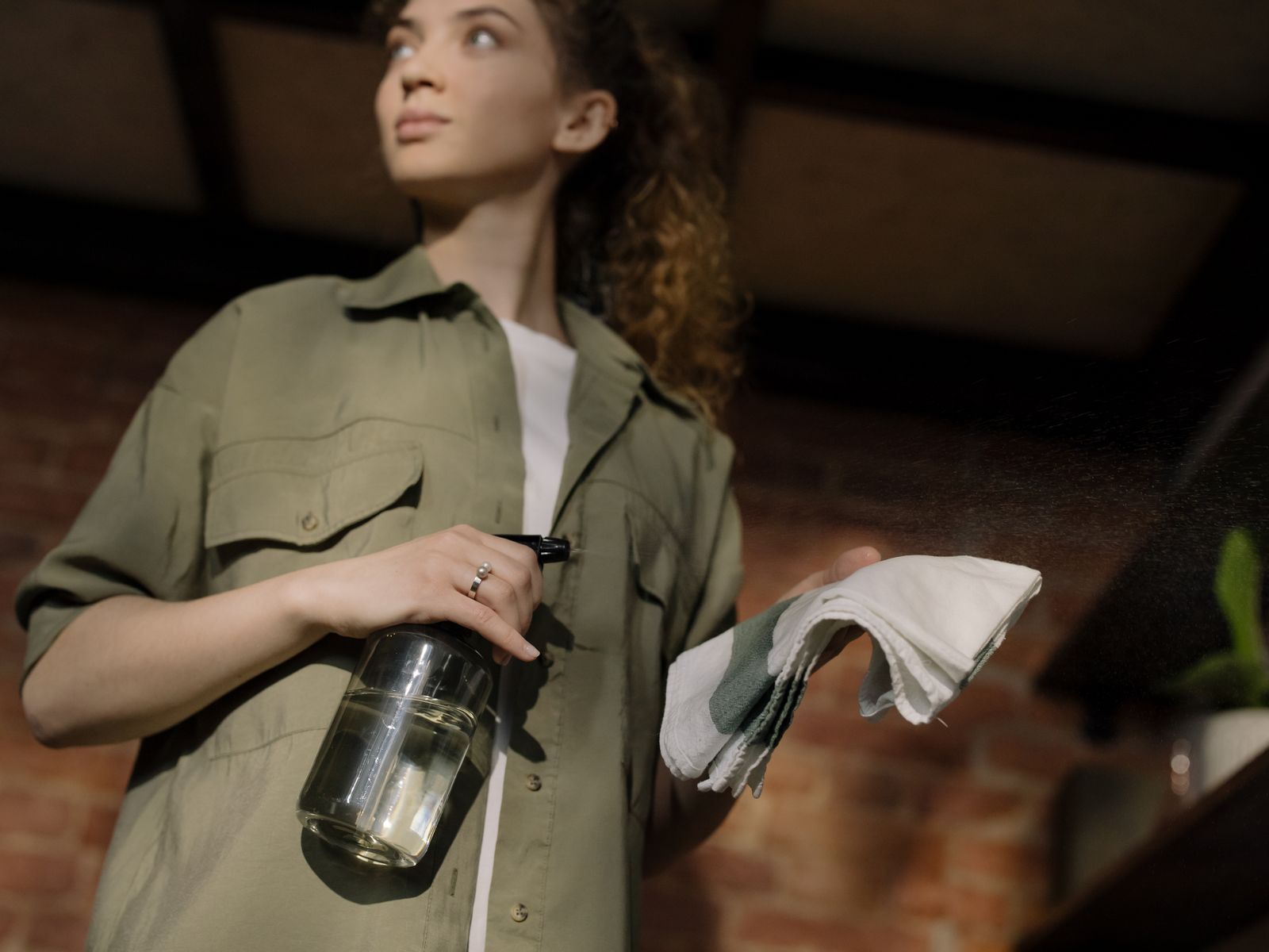 Move-out cleaning with spray and cloth to help get your security deposit back