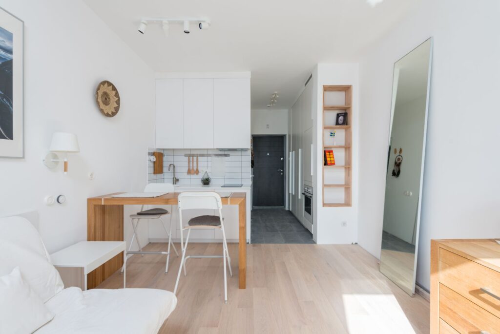 zero storage space rental apartment living area